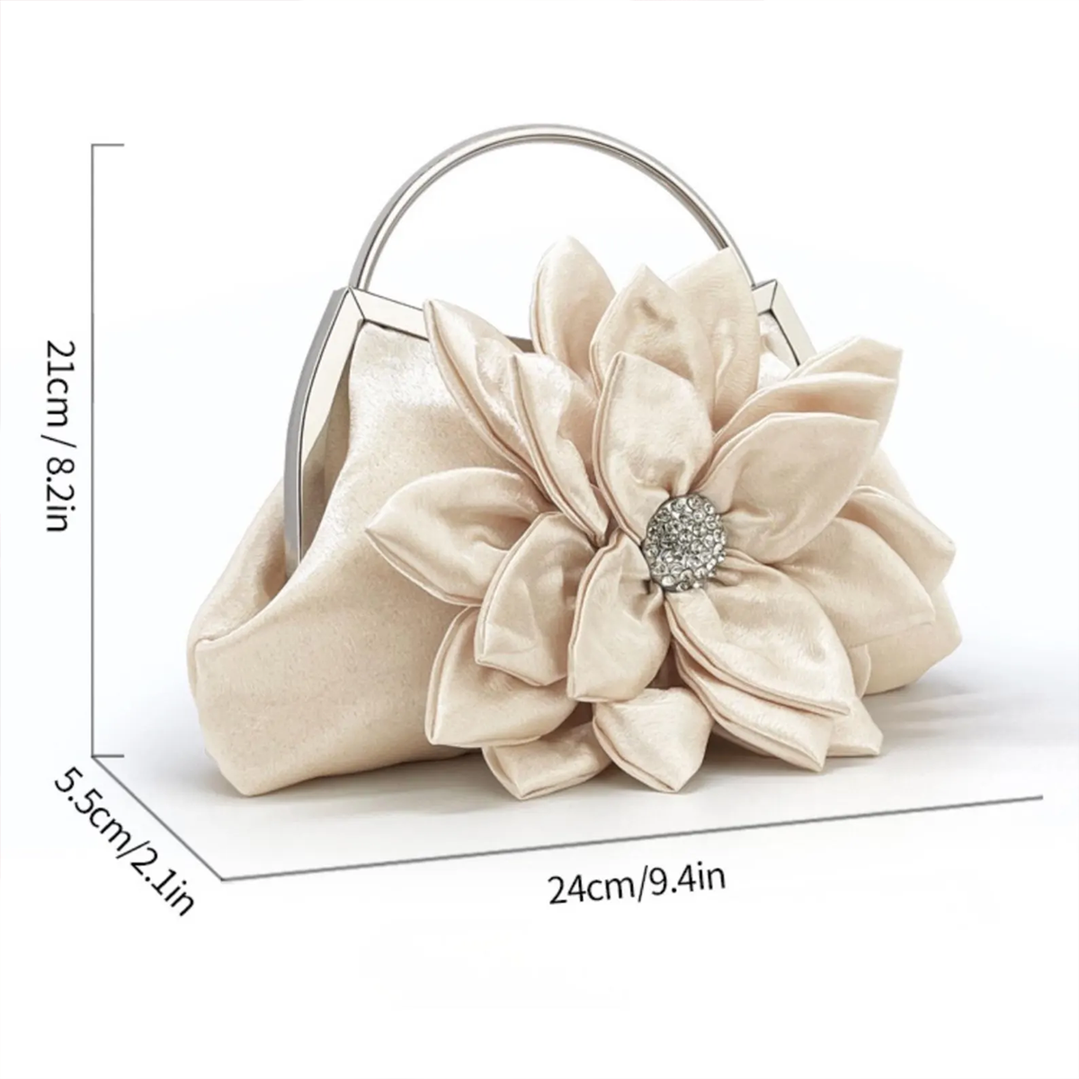 Lotus Petal Floral Evening Handbag For Wedding & Special Events